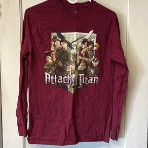 Red Season 3 Attack on Titan Long Sleeved Tshirt Small Anime